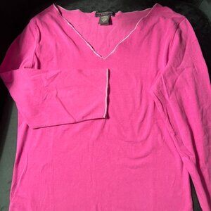 Banana Republic Long Sleeve Shirt Coral Color w Accent Contrast Piping  Medium